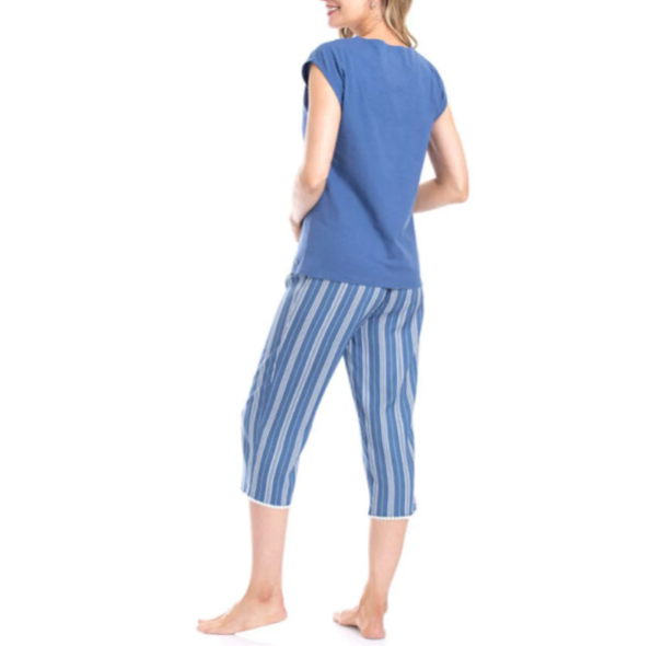 PIJAMA CAPRI A RAYAS